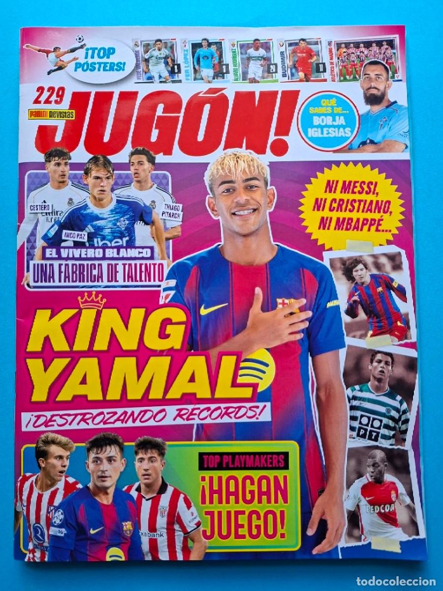 Cromos de F&uacute;tbol: Revista JUG&Oacute;N #229 con POSTERS PANINI Raphinha Budimir Escandell &Aacute;lvaro Rodr&iacute;guez Valverde Fer L&oacute;pez