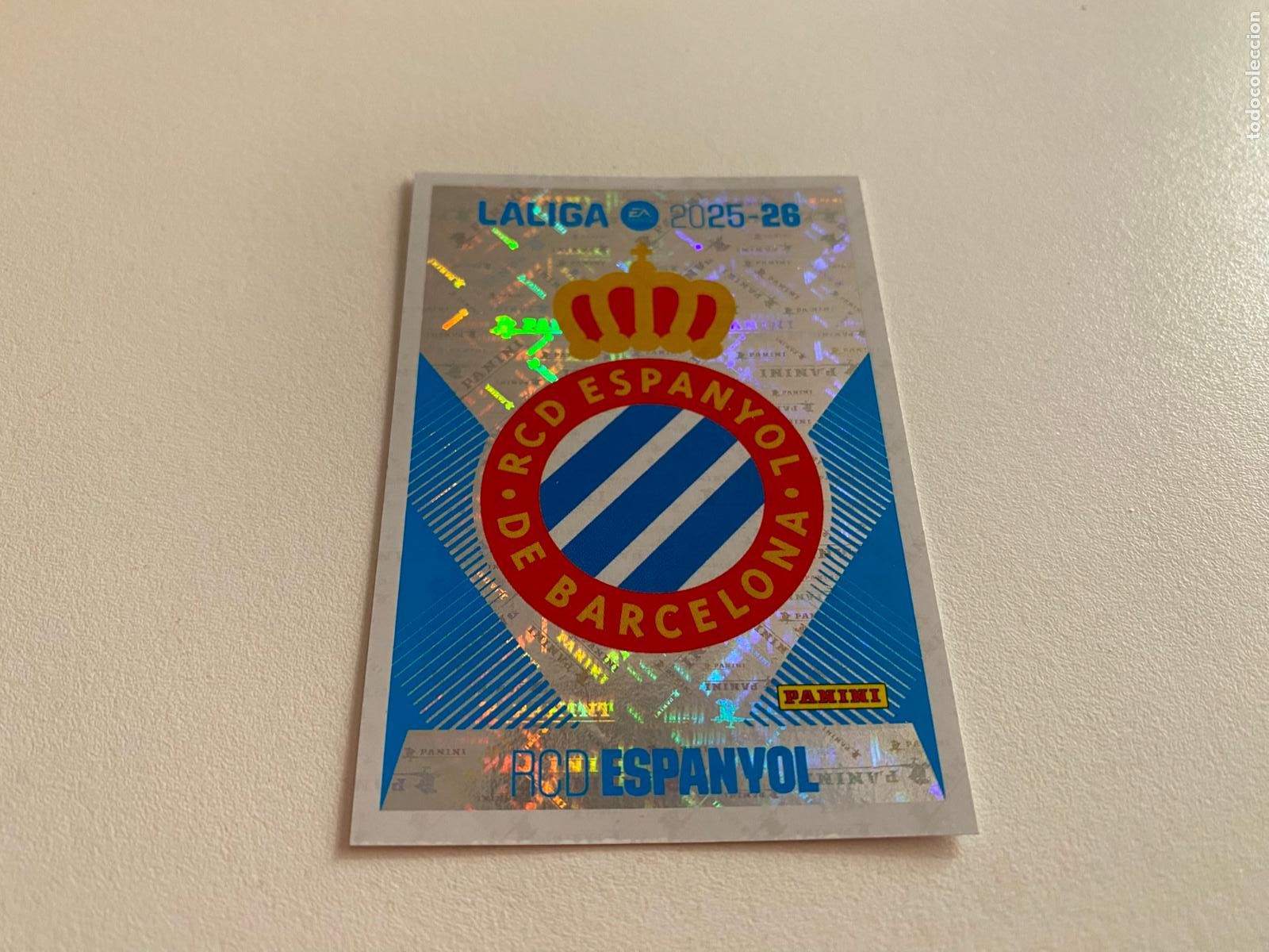 Cromos de Futebol: LALIGA ESTE 2025 2026 EA SPORTS 25 26 ALBUM PANINI LIGA N 1 RCD ESPANYOL ESCUDO
