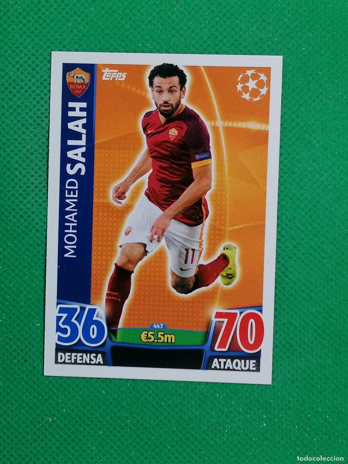 Fu&szlig;ball-Sticker: 447 MOHAMED SALAH ROMA ⚽ TOPPS MATCH ATTAX CHAMPIONS 2015 2016 15 16 ⚽