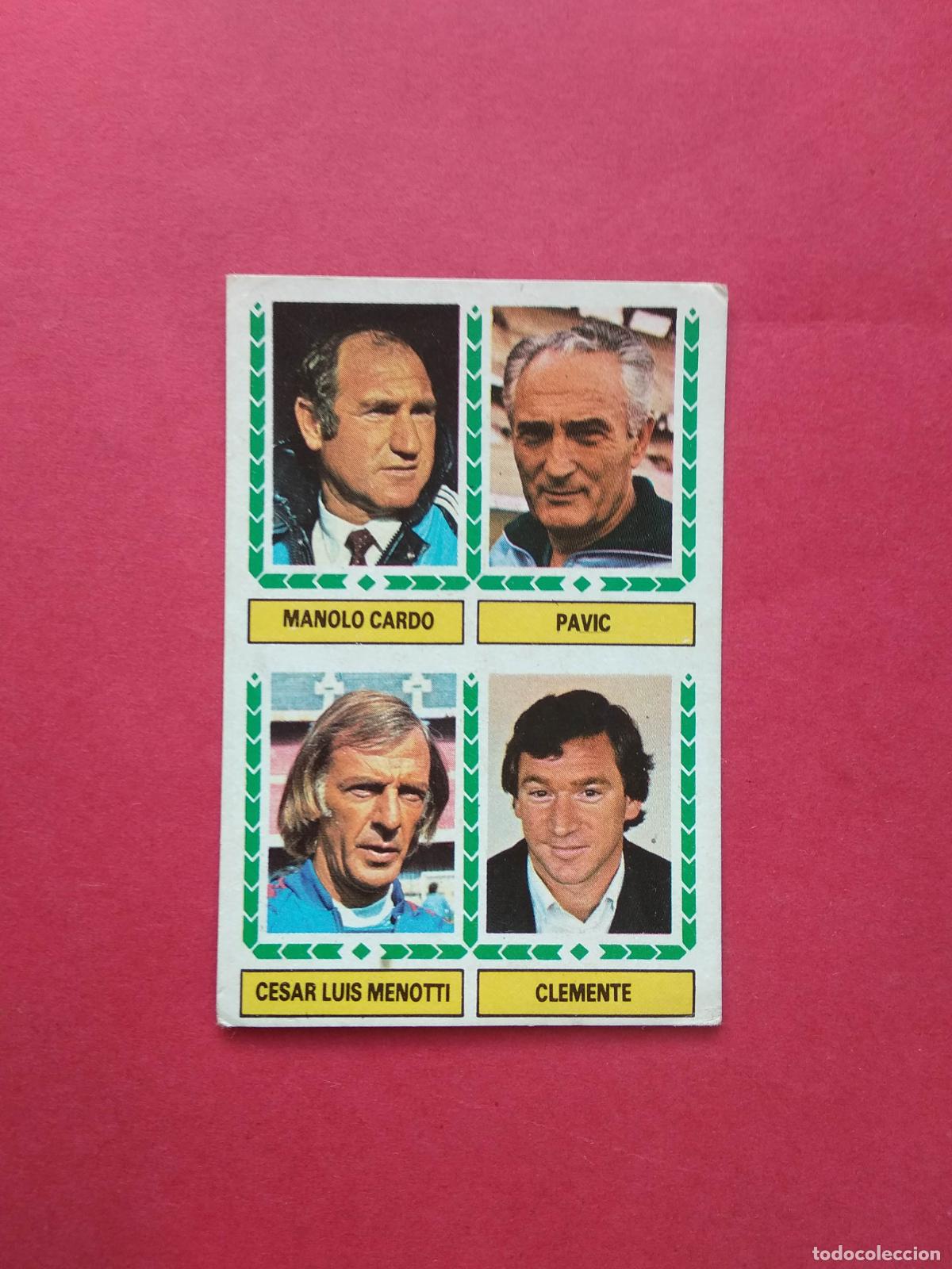 Cromos de F&uacute;tbol: EDICIONES ESTE LIGA 83 84 1983 1984 CROMO NUNCA PEGADO ENTRENADORES PAVIC CLEMENTE MENOTTI CARDO