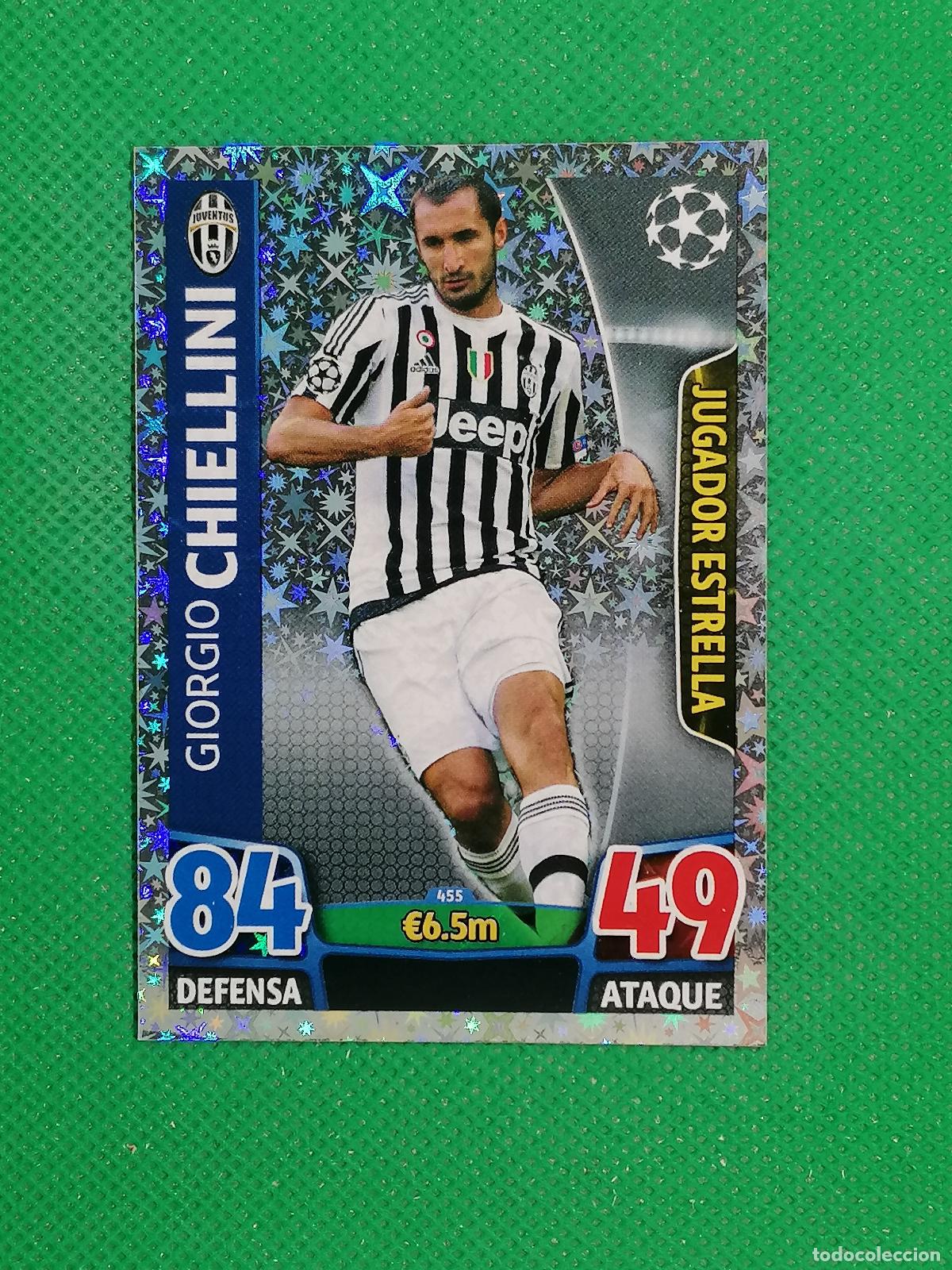 Cromos de F&uacute;tbol: 455 GIORGIO CHIELLINI JUVENTUS JUGADOR ESTRELLA ⚽ TOPPS MATCH ATTAX CHAMPIONS 2015 2016 15 16 ⚽
