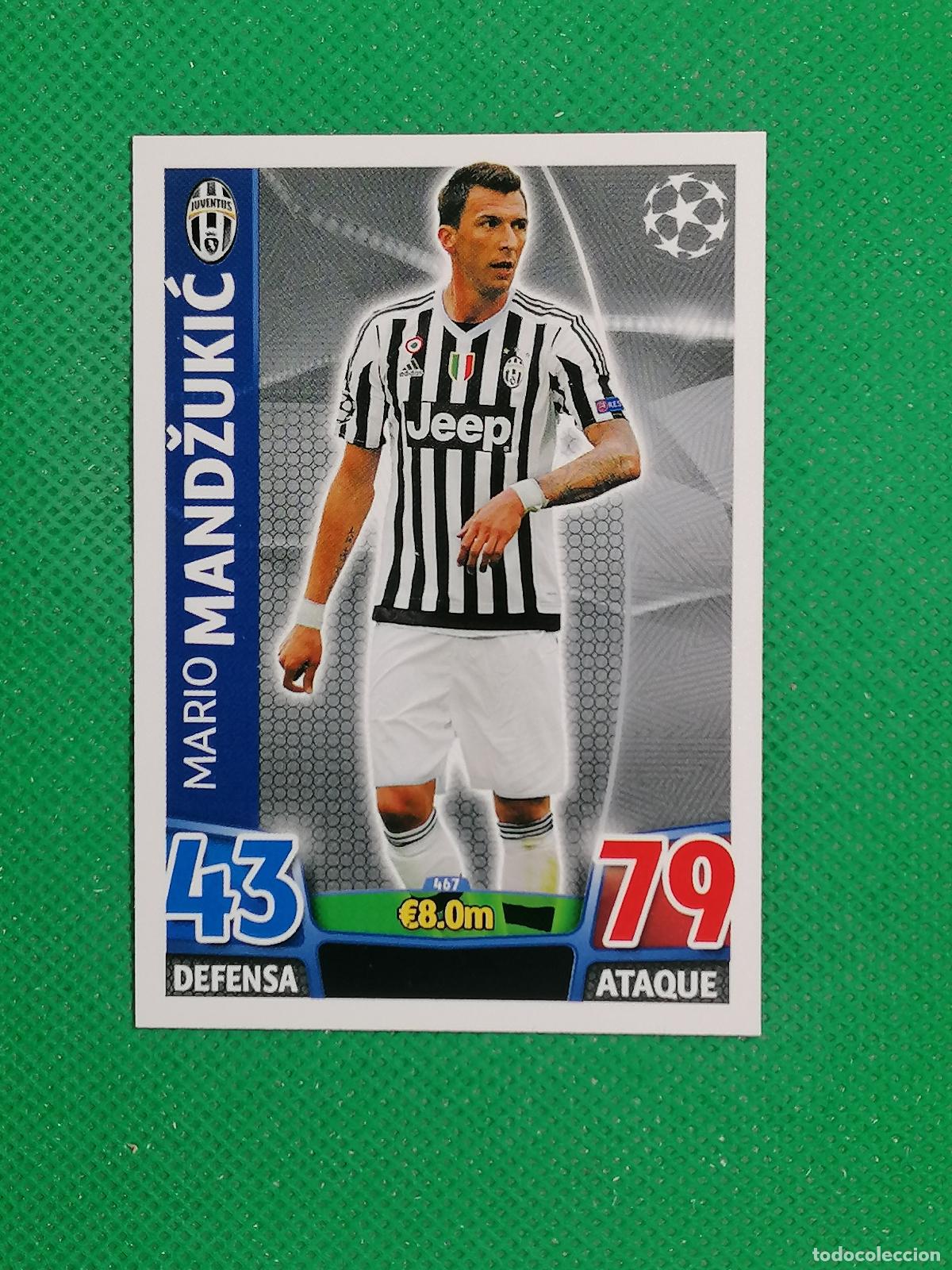 Figurine di Calcio: 467 MARIO MANDZUKIC JUVENTUS ⚽ TOPPS MATCH ATTAX CHAMPIONS 2015 2016 15 16 ⚽