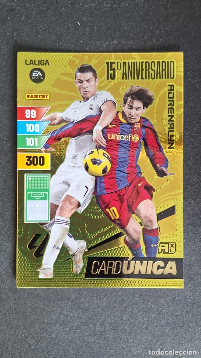 Football Stickers: L1 MESSI CRISTIANO RONALDO CARD UNICA 15&ordm; ANIVERSARIO ADRENALYN XL LIGA 2023/2024 23 24 PANINI