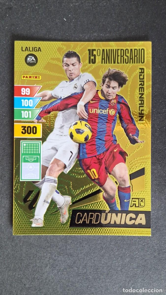 Football Stickers: L1 MESSI CRISTIANO RONALDO CARD UNICA 15&ordm; ANIVERSARIO ADRENALYN XL LIGA 2023/2024 23 24 PANINI