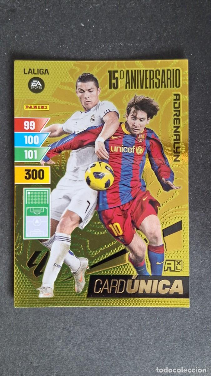 Football Stickers: L1 MESSI CRISTIANO RONALDO CARD UNICA 15&ordm; ANIVERSARIO ADRENALYN XL LIGA 2023/2024 23 24 PANINI