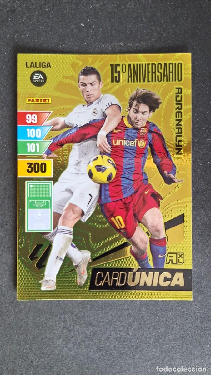 Football Stickers: L1 MESSI CRISTIANO RONALDO CARD UNICA 15&ordm; ANIVERSARIO ADRENALYN XL LIGA 2023/2024 23 24 PANINI