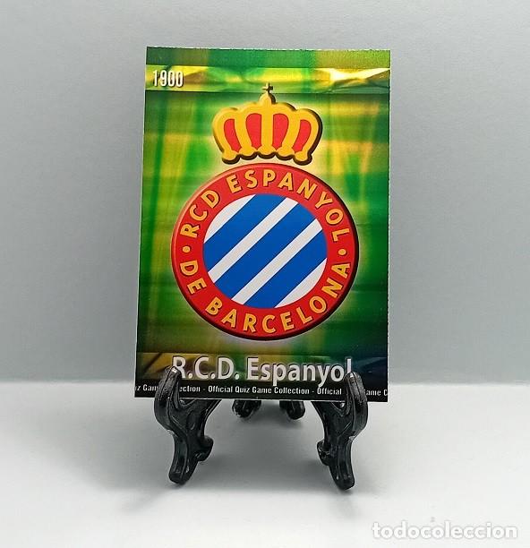Football Stickers: 244 ESCUDO RCD ESPANYOL CROMO FICHA OFFICIAL QUIZ GAME COLLECTION MUNDICROMO 2009 2010 VERDE RAYAS