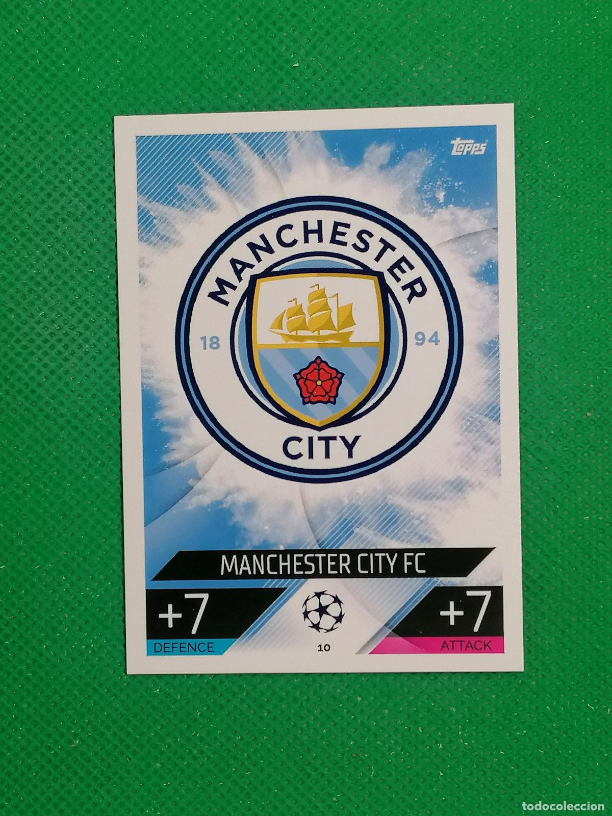 Cromos de F&uacute;tbol: 10 ESCUDO MANCHESTER CITY ⚽ TOPPS MATCH ATTAX CHAMPIONS 2022 2023 22 23 ⚽