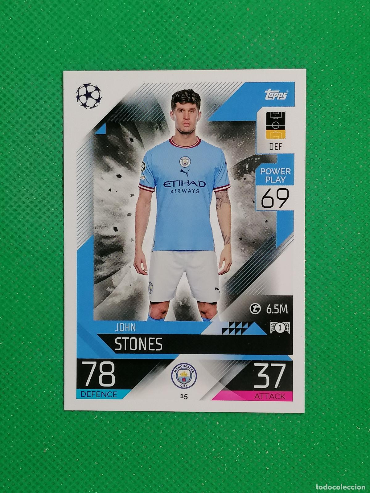 Cromos de F&uacute;tbol: 15 JOHN STONES MANCHESTER CITY ⚽ TOPPS MATCH ATTAX CHAMPIONS 2022 2023 22 23 ⚽