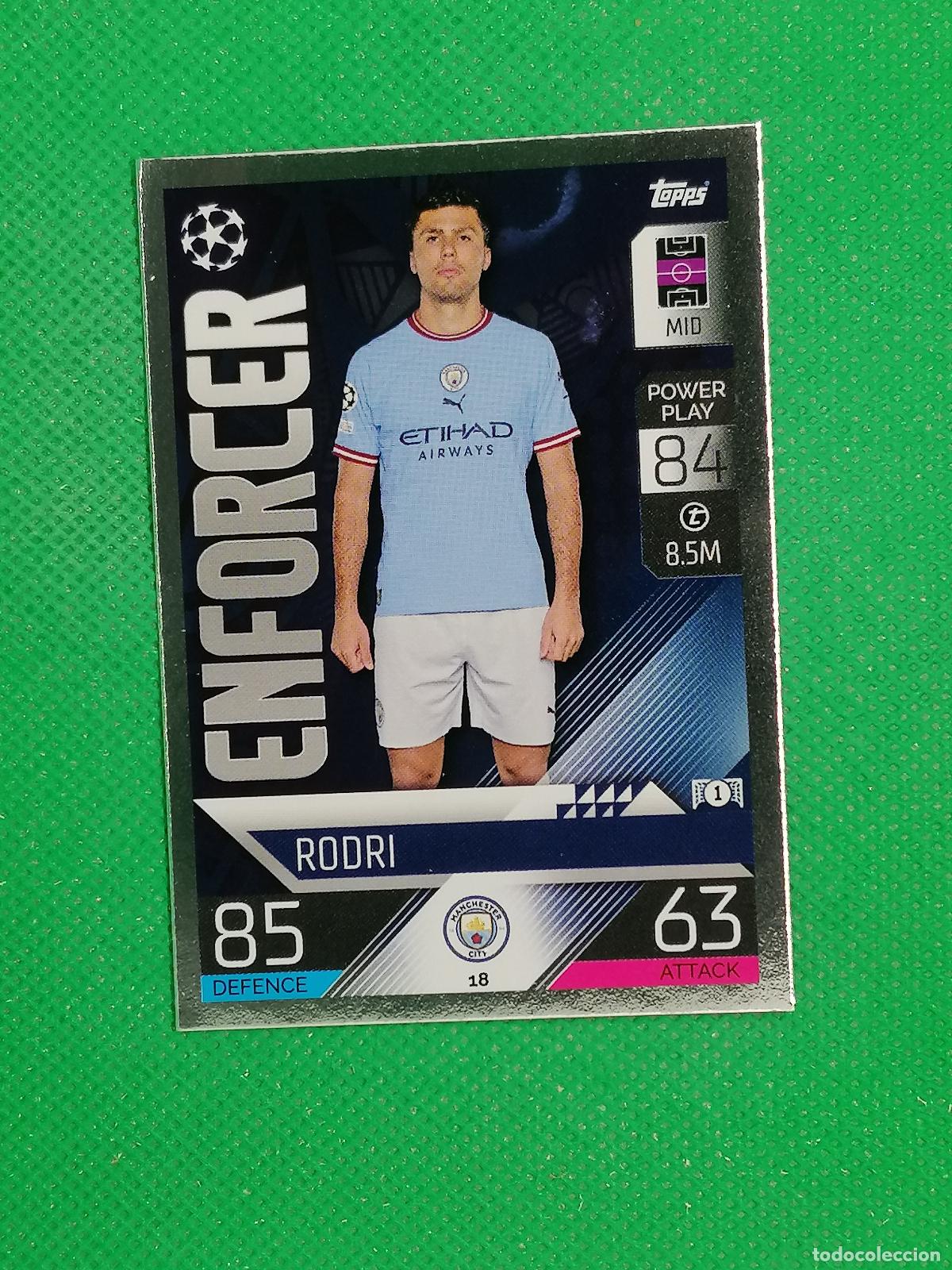 Cromos de F&uacute;tbol: 18 RODRI ENFORCER MANCHESTER CITY ⚽ TOPPS MATCH ATTAX CHAMPIONS 2022 2023 22 23 ⚽