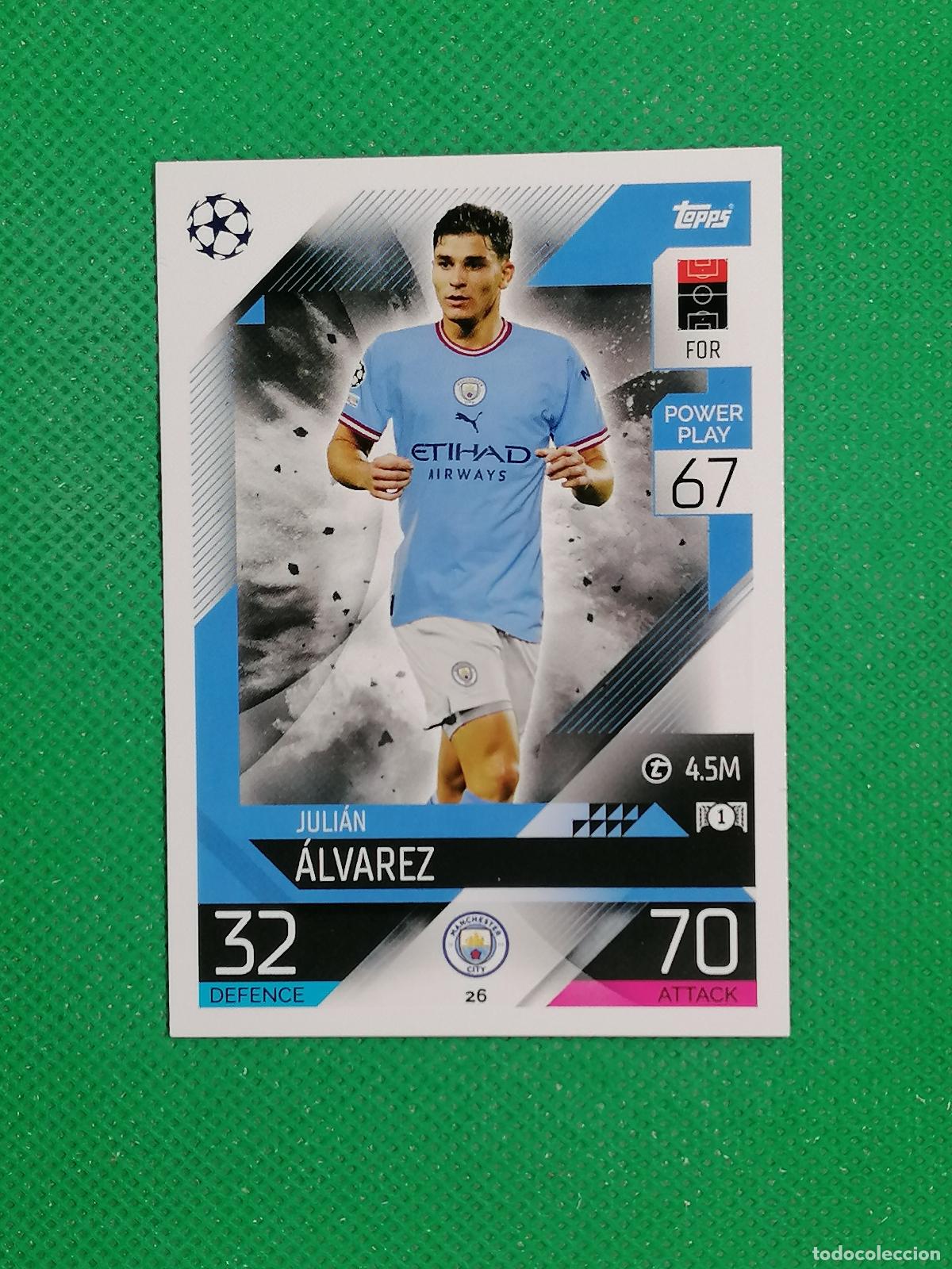 Cromos de F&uacute;tbol: 26 JULIAN ALVAREZ MANCHESTER CITY ⚽ TOPPS MATCH ATTAX CHAMPIONS 2022 2023 22 23 ⚽