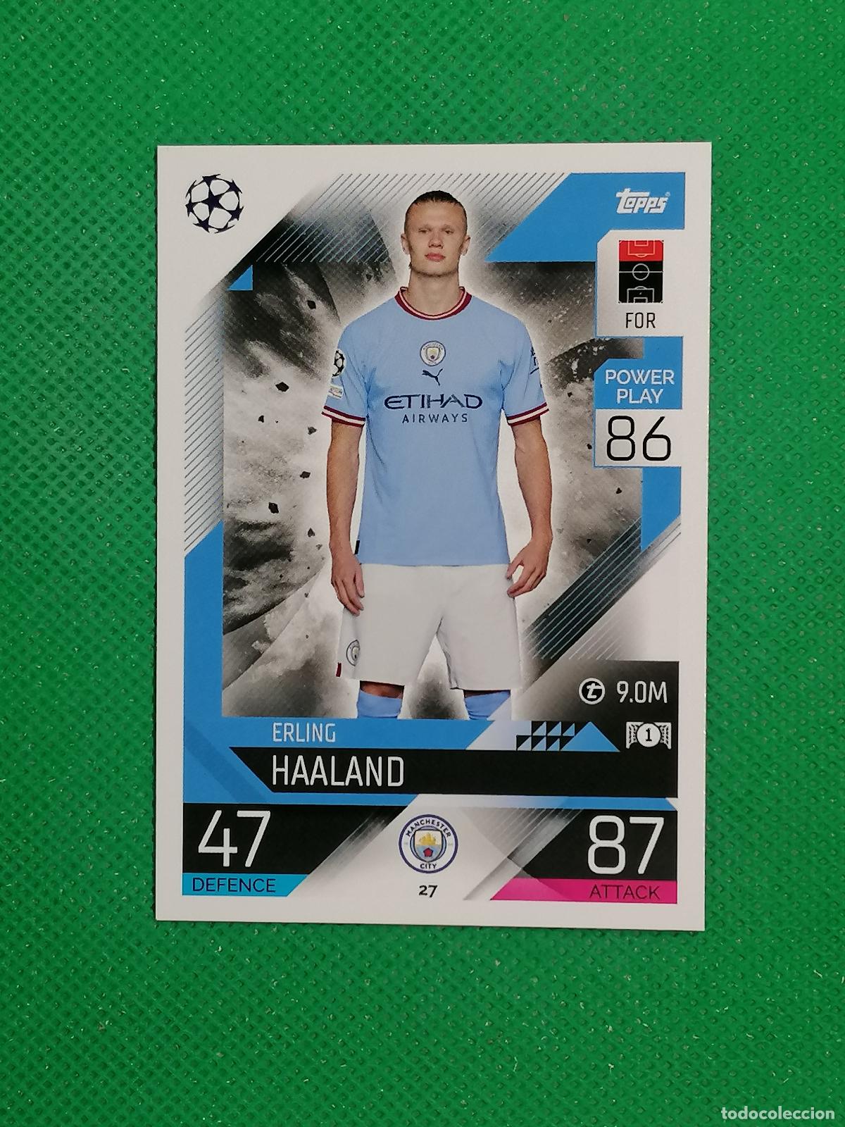 Cromos de F&uacute;tbol: 27 ERLING HAALAND MANCHESTER CITY ⚽ TOPPS MATCH ATTAX CHAMPIONS 2022 2023 22 23 ⚽