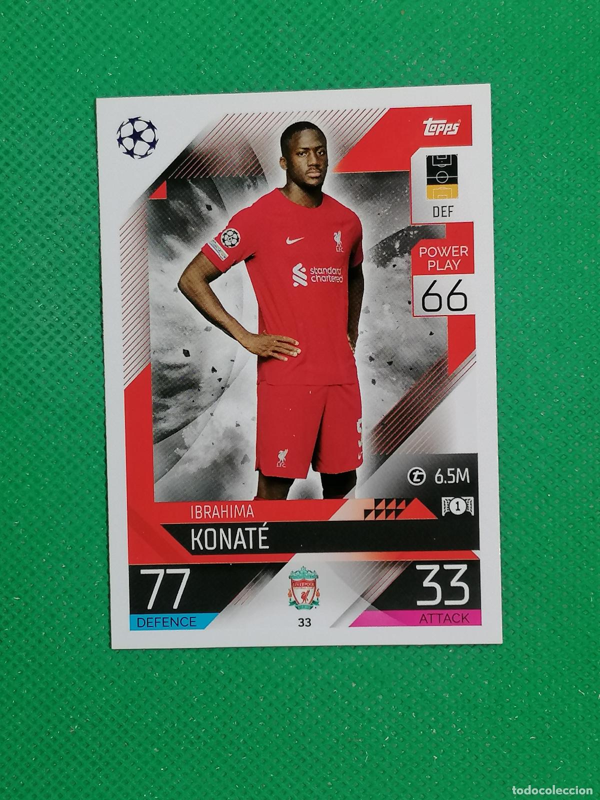 Cartes &agrave; collectionner de Football: 33 IBRAHIMA KONATE LIVERPOOL ⚽ TOPPS MATCH ATTAX CHAMPIONS 2022 2023 22 23 ⚽