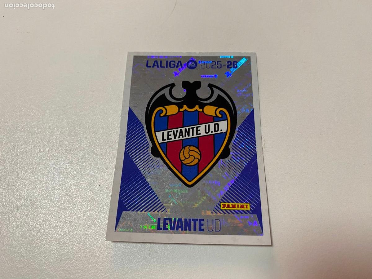 Cromos de F&uacute;tbol: LALIGA ESTE 2025 2026 EA SPORTS 25 26 ALBUM PANINI LIGA N 1 UD LEVANTE ESCUDO