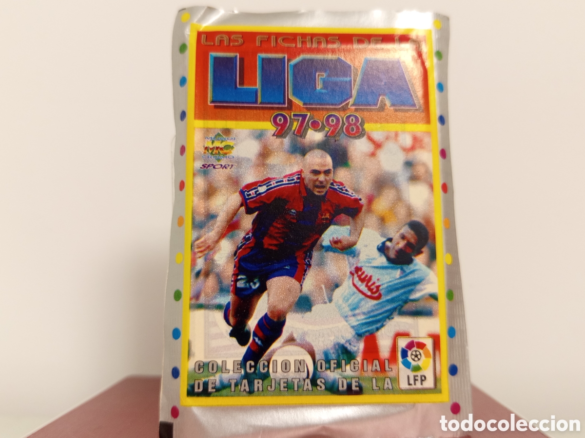 Cromos de F&uacute;tbol: ❇️ SOBRE LAS FICHAS DE LA LIGA 97 98 1997 1998 MUNDICROMO LFP SIN ABRIR ❇️