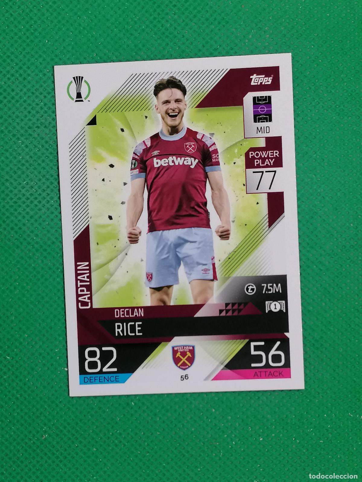 Cromos de F&uacute;tbol: 56 DECLAN RICE WEST HAM UNITED ⚽ TOPPS MATCH ATTAX CHAMPIONS 2022 2023 22 23 ⚽