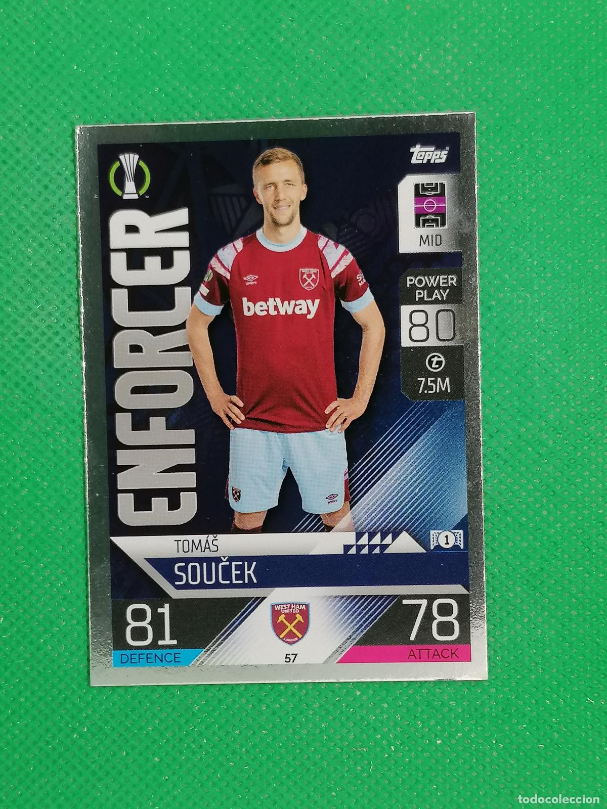 Cromos de F&uacute;tbol: 57 TOMAS SOUCEK ENFORCER WEST HAM UNITED ⚽ TOPPS MATCH ATTAX CHAMPIONS 2022 2023 22 23 ⚽