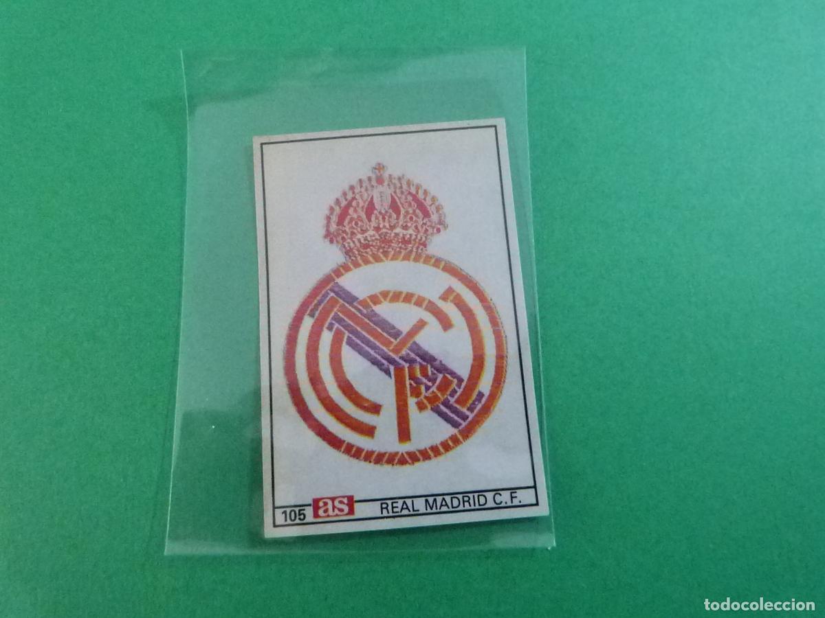 Cromos de F&uacute;tbol: CROMO FUTBOL ESCUDO REAL MADRID C.F. DESPEGADO N&ordm; 105 LIGA AS 1986-1987/86-87