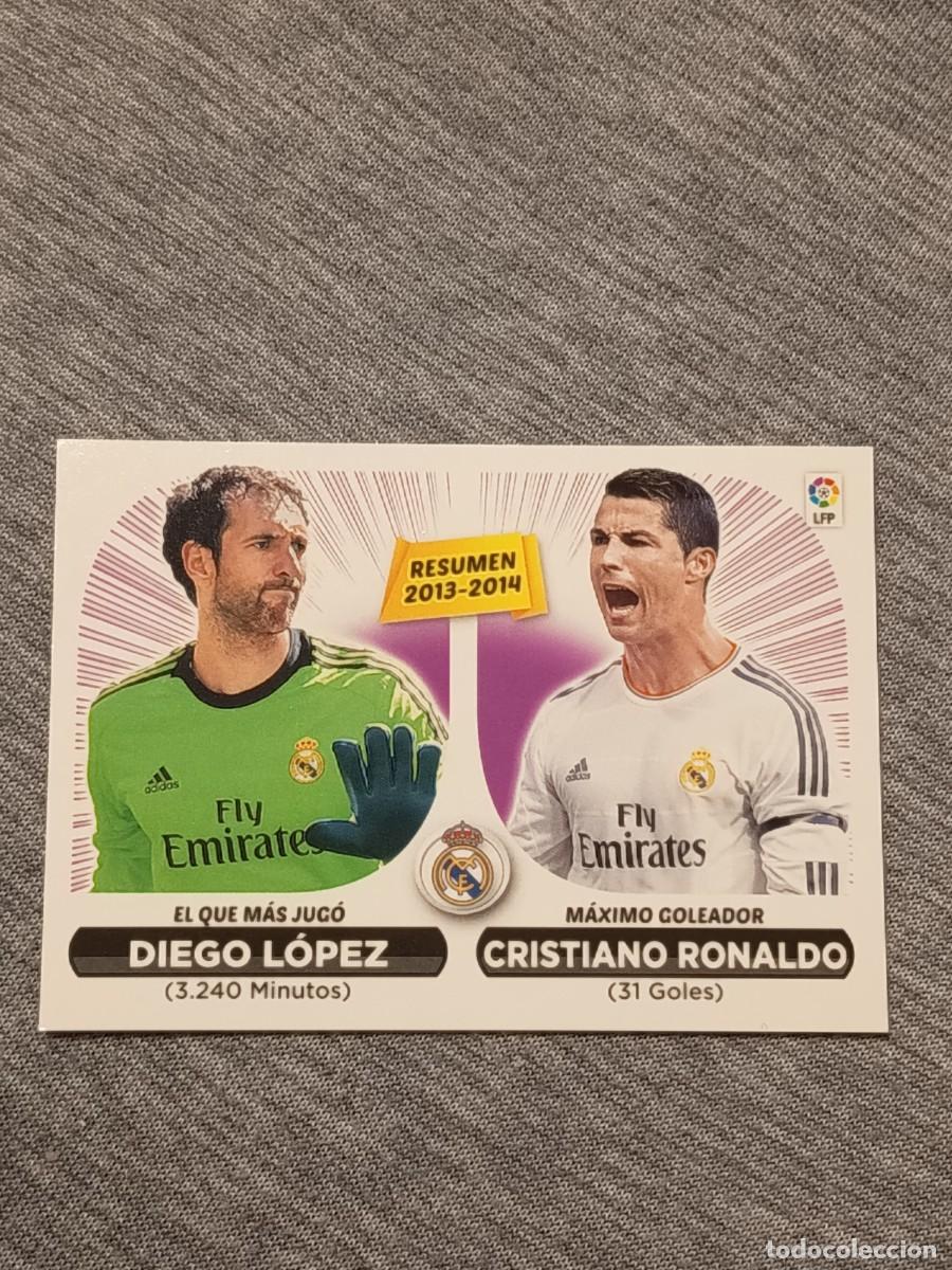 Cromos de F&uacute;tbol: Este 2014 2015 14 15 DIEGO LOPEZ - CRISTIANO RONALDO n&deg;24 Resumen 2013 - 2014 REAL MADRID nuevo