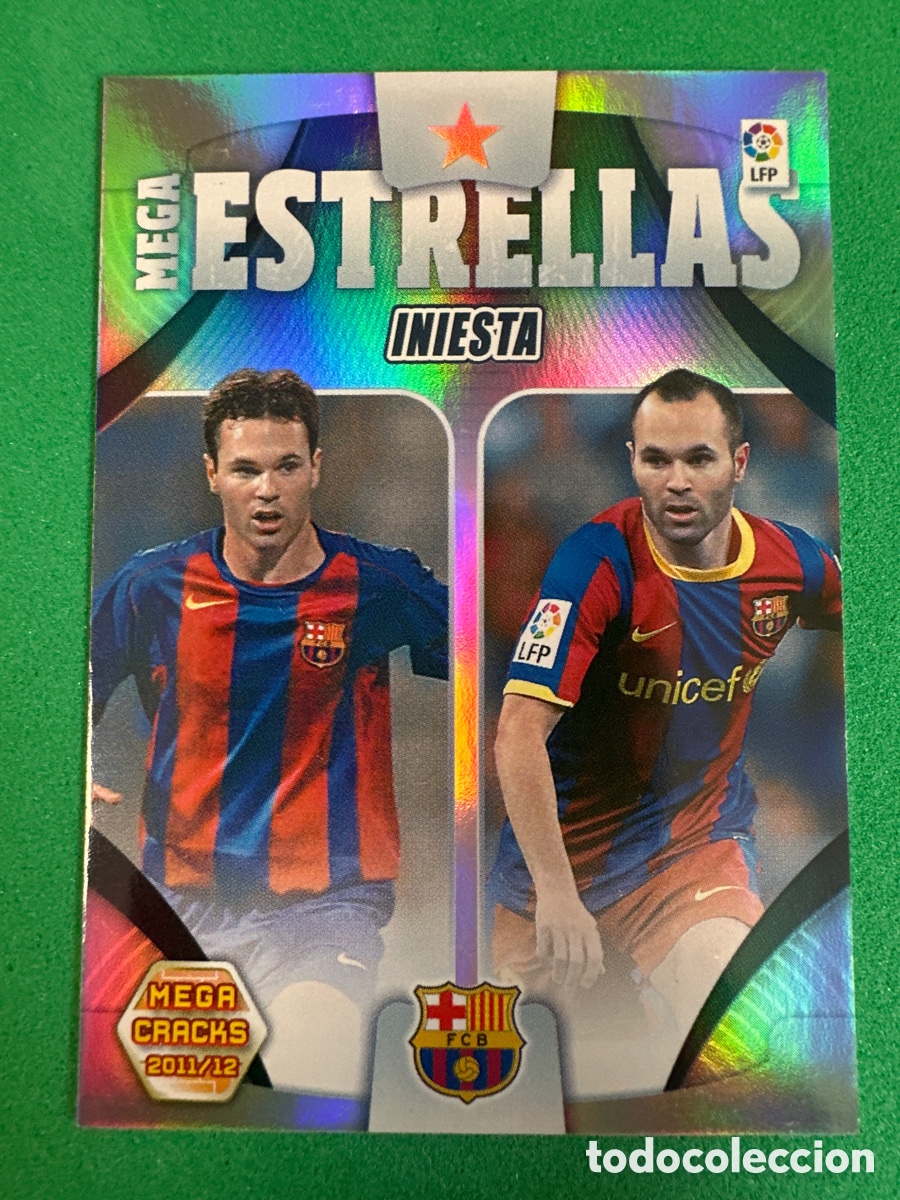 Football Stickers: 427 INIESTA (F.C.BARCELONA) MEGAESTRELLAS MEGACRACKS 2011-2012 11 12 TRADING CARD