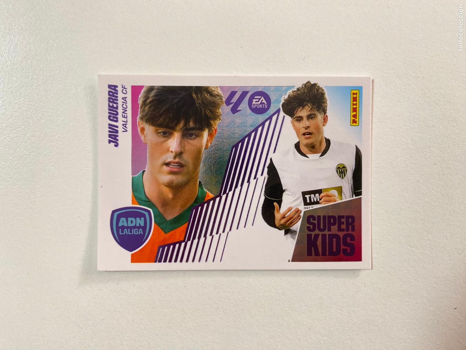 Cromos de F&uacute;tbol: LALIGA ESTE 2025 2026 EA SPORTS 25 26 ALBUM PANINI ADN S&Uacute;PER KIDS N 12 JAVI GUERRA VALENCIA CF