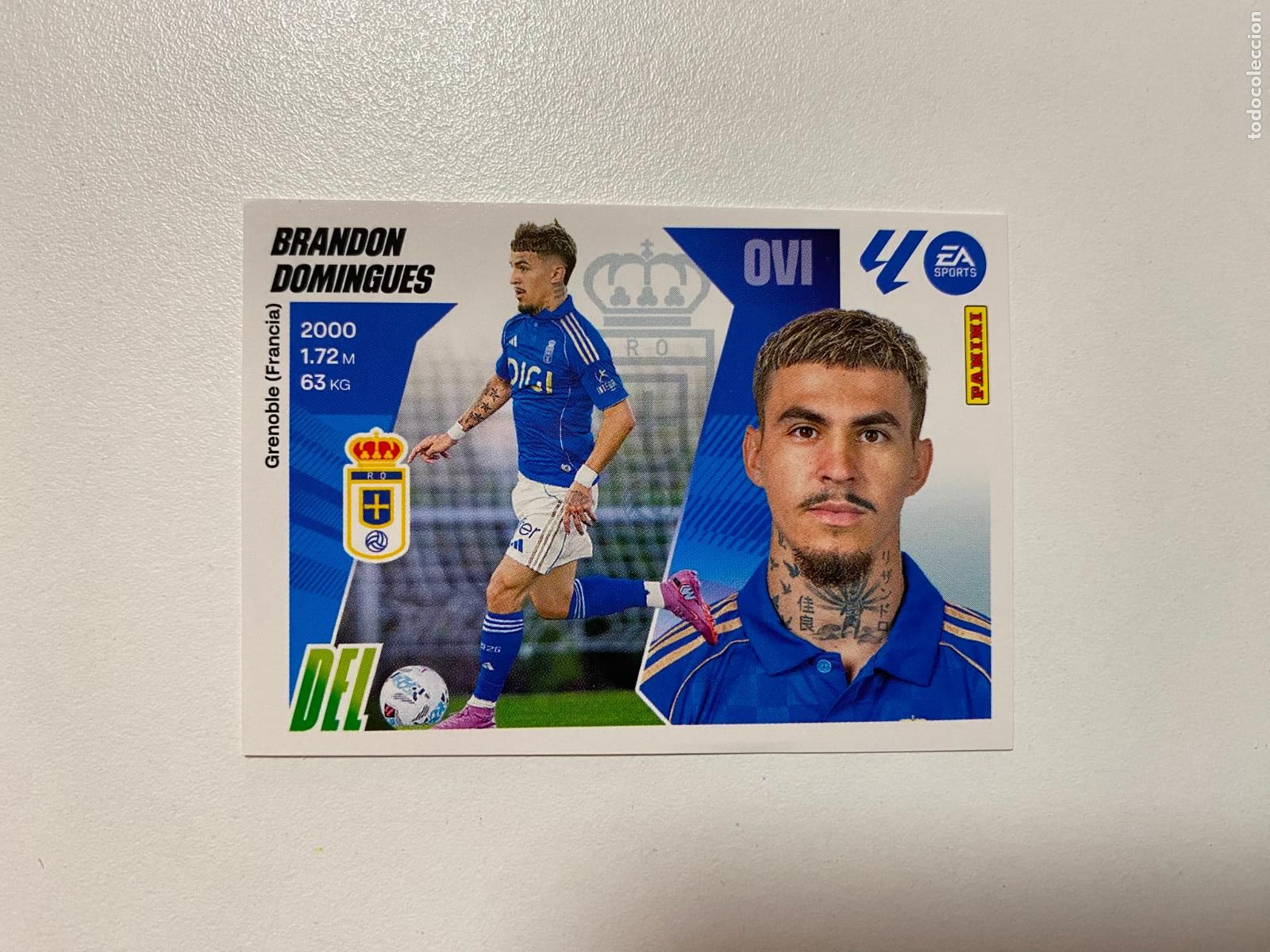 Cromos de F&uacute;tbol: LALIGA ESTE 2025 2026 EA SPORTS 25 26 ALBUM PANINI &Uacute;LTIMOS FICHAJES N 22 OVIEDO BRANDON DOMINGUES
