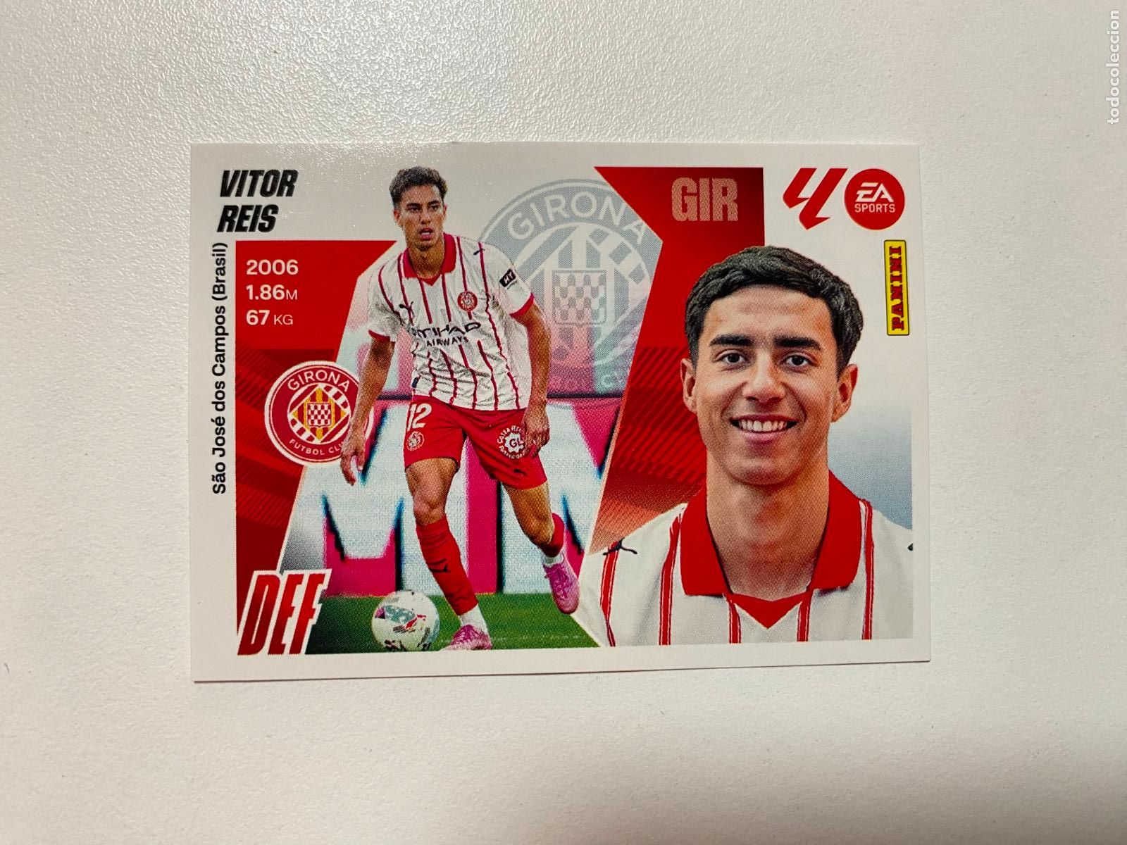 Cromos de F&uacute;tbol: LALIGA ESTE 2025 2026 EA SPORTS 25 26 ALBUM PANINI LIGA &Uacute;LTIMOS FICHAJES N 28 GIRONA FC VITOR REIS