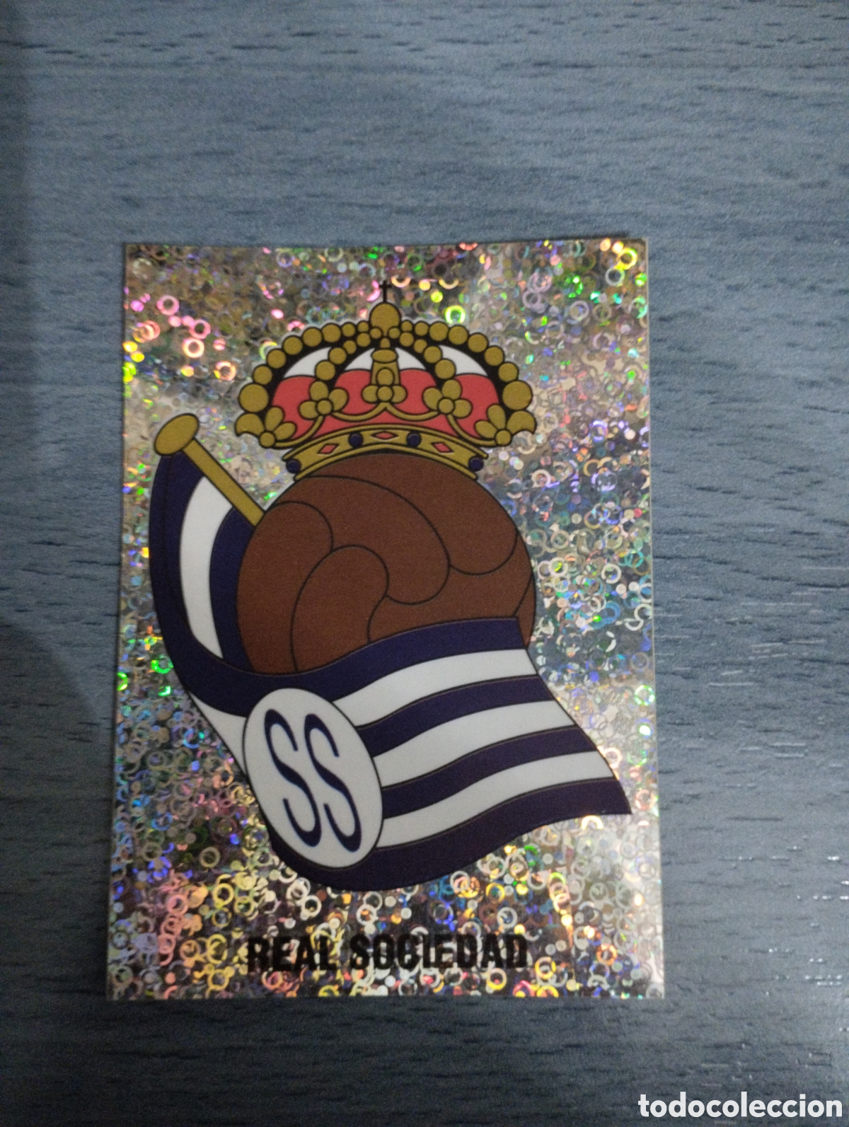 Cromos de F&uacute;tbol: Cromo Panini liga 95 96 escudo real sociedad sin pegar