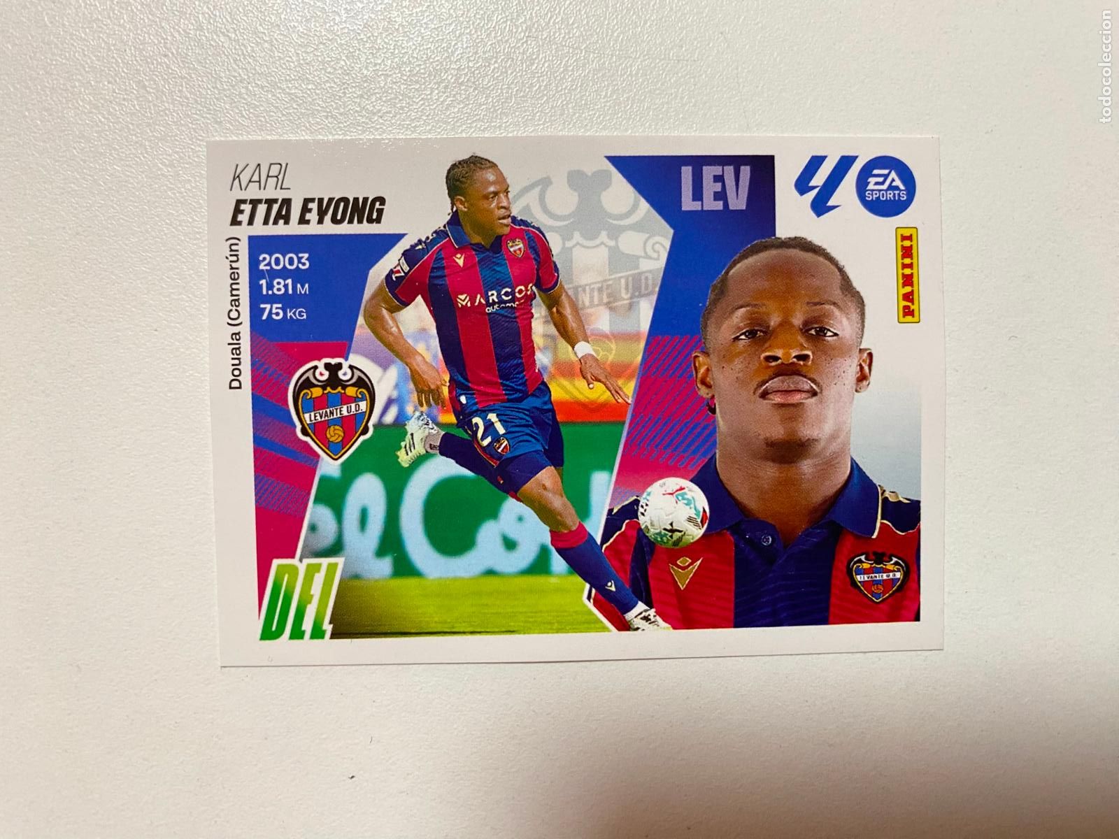 Cromos de F&uacute;tbol: LALIGA ESTE 2025 2026 EA SPORTS 25 26 ALBUM PANINI LIGA &Uacute;LTIMOS FICHAJES N 58 UD LEVANTE ETTA EYONG