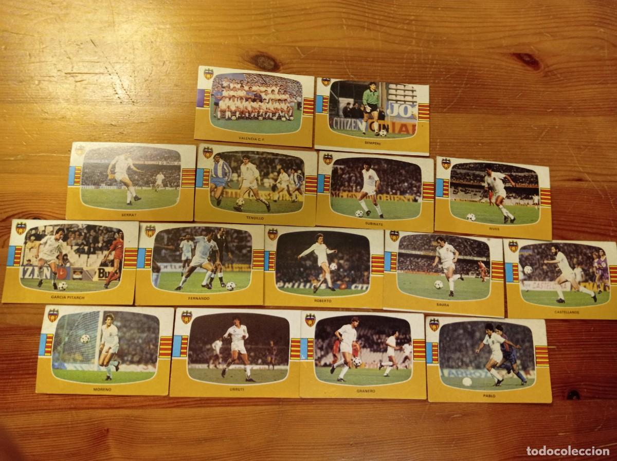 Cromos de F&uacute;tbol: 15 cromos Valencia Cromos Cano f&uacute;tbol 1984 1985 84 85. Nunca pegados.