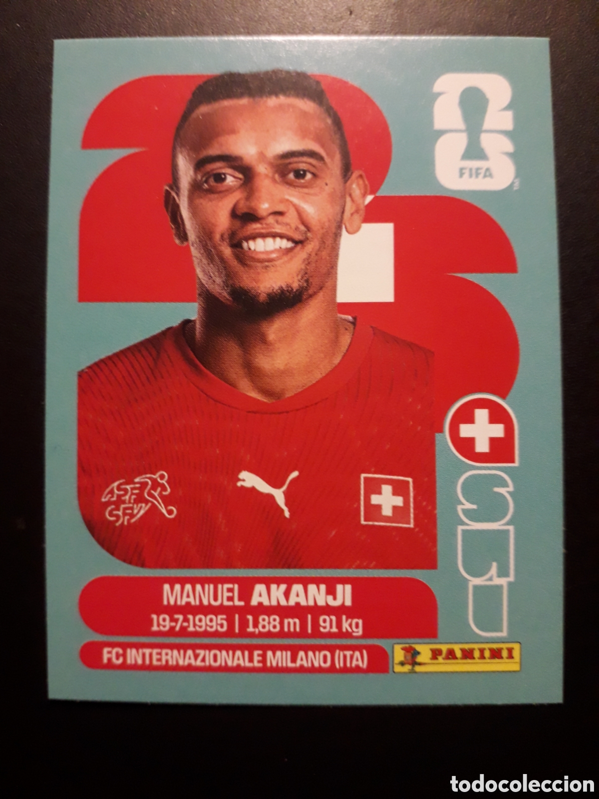 Cromos de F&uacute;tbol: AKANJI SUIZA SUI 4 MUNDIAL F&Uacute;TBOL 2026 FIFA WORLD CUP PANINI SIN PEGAR PEDIDO M&Iacute;NIMO 3&euro;