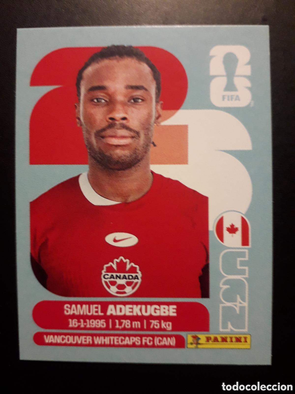 Cromos de F&uacute;tbol: ADEKUGBE CANAD&Aacute; CAN 5 MUNDIAL F&Uacute;TBOL 2026 FIFA WORLD CUP PANINI SIN PEGAR PEDIDO M&Iacute;NIMO 3&euro;.