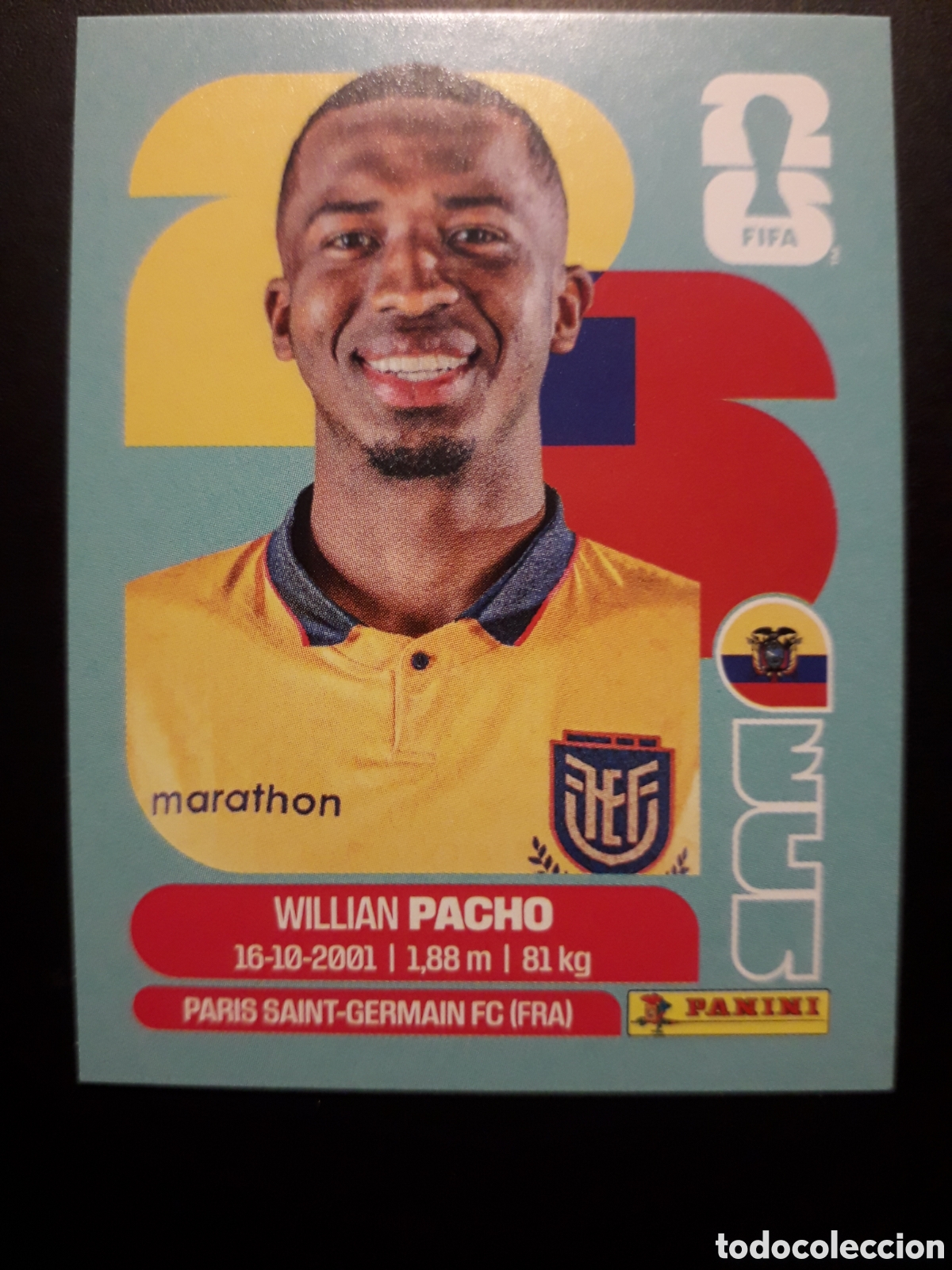 Cromos de F&uacute;tbol: PACHO ECUADOR ECU 6 MUNDIAL F&Uacute;TBOL 2026 FIFA WORLD CUP PANINI SIN PEGAR PEDIDO M&Iacute;NIMO 3&euro;