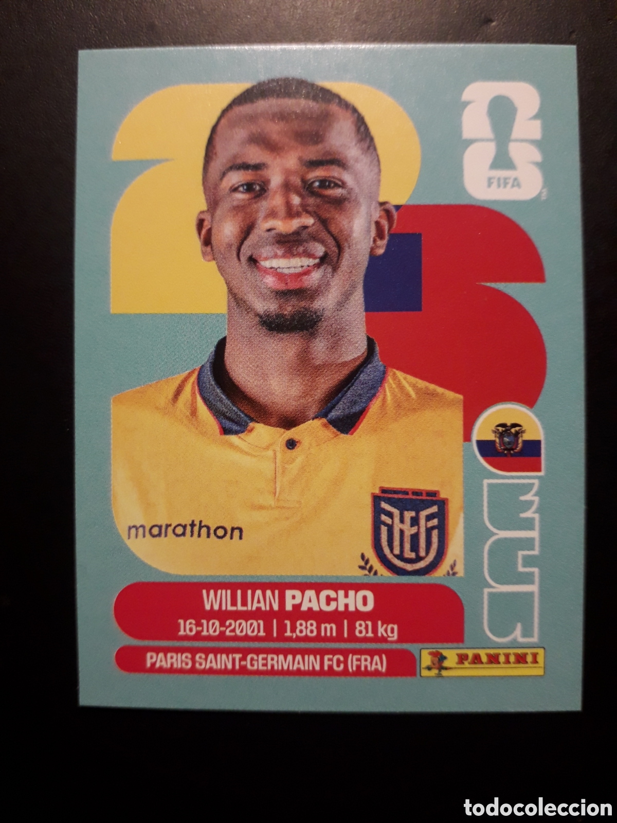 Cromos de F&uacute;tbol: PACHO ECUADOR ECU 6 MUNDIAL F&Uacute;TBOL 2026 FIFA WORLD CUP PANINI SIN PEGAR PEDIDO M&Iacute;NIMO 3&euro;