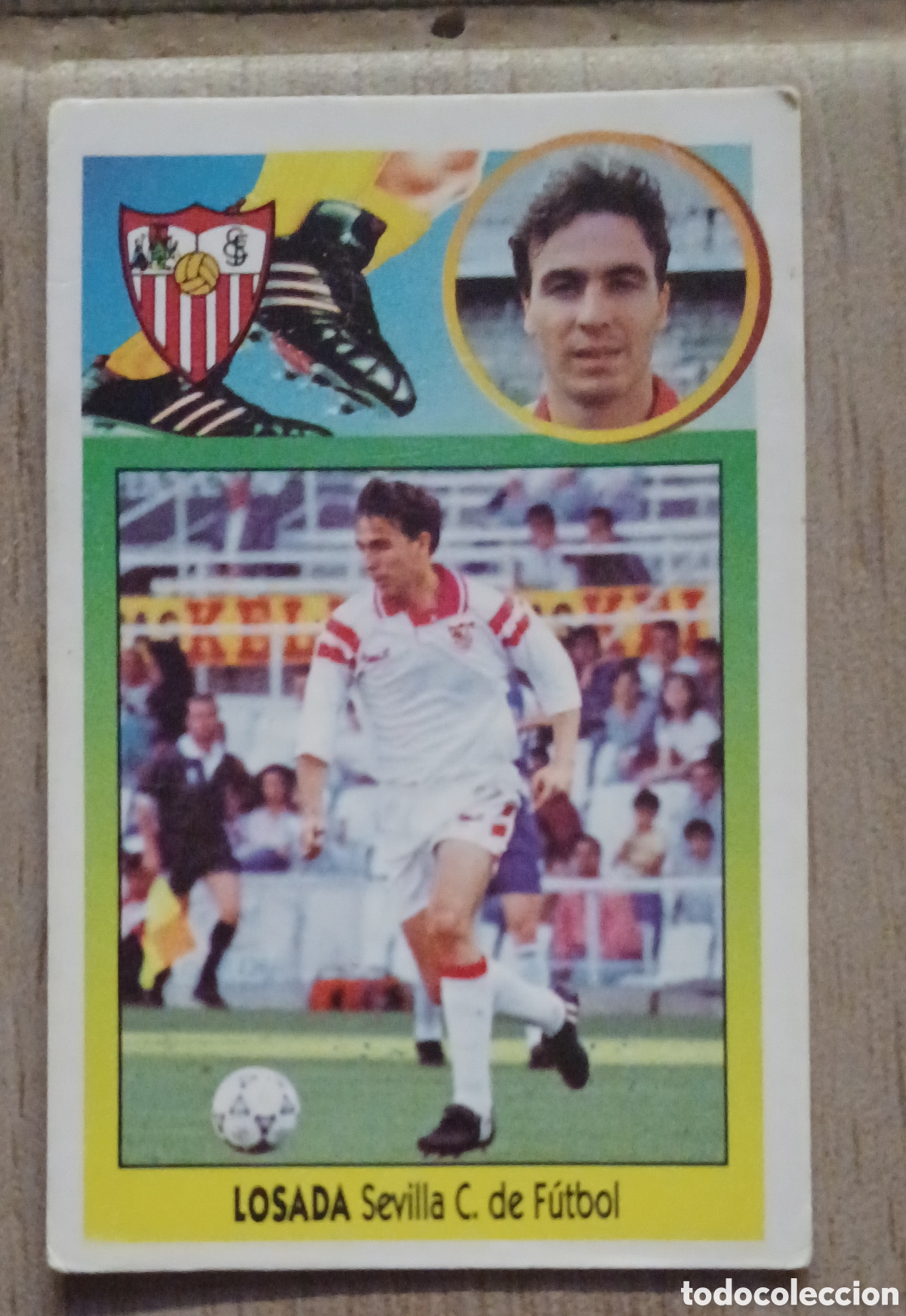 Cromos de F&uacute;tbol: CROMO LOSADA BAJA SEVILLA CF EDICIONES ESTE FUTBOL ESPA&Ntilde;A LIGA 93 94 CARTON NUNCA PEGADO