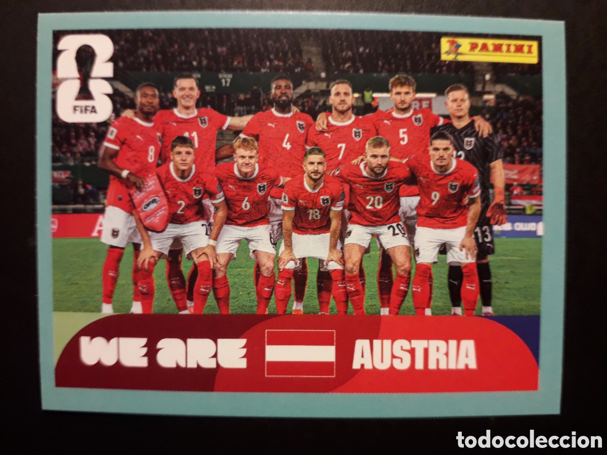 Cromos de F&uacute;tbol: EQUIPO AUSTRIA AUT 13 MUNDIAL F&Uacute;TBOL 2026 FIFA WORLD CUP PANINI SIN PEGAR PEDIDO M&Iacute;NIMO 3&euro;