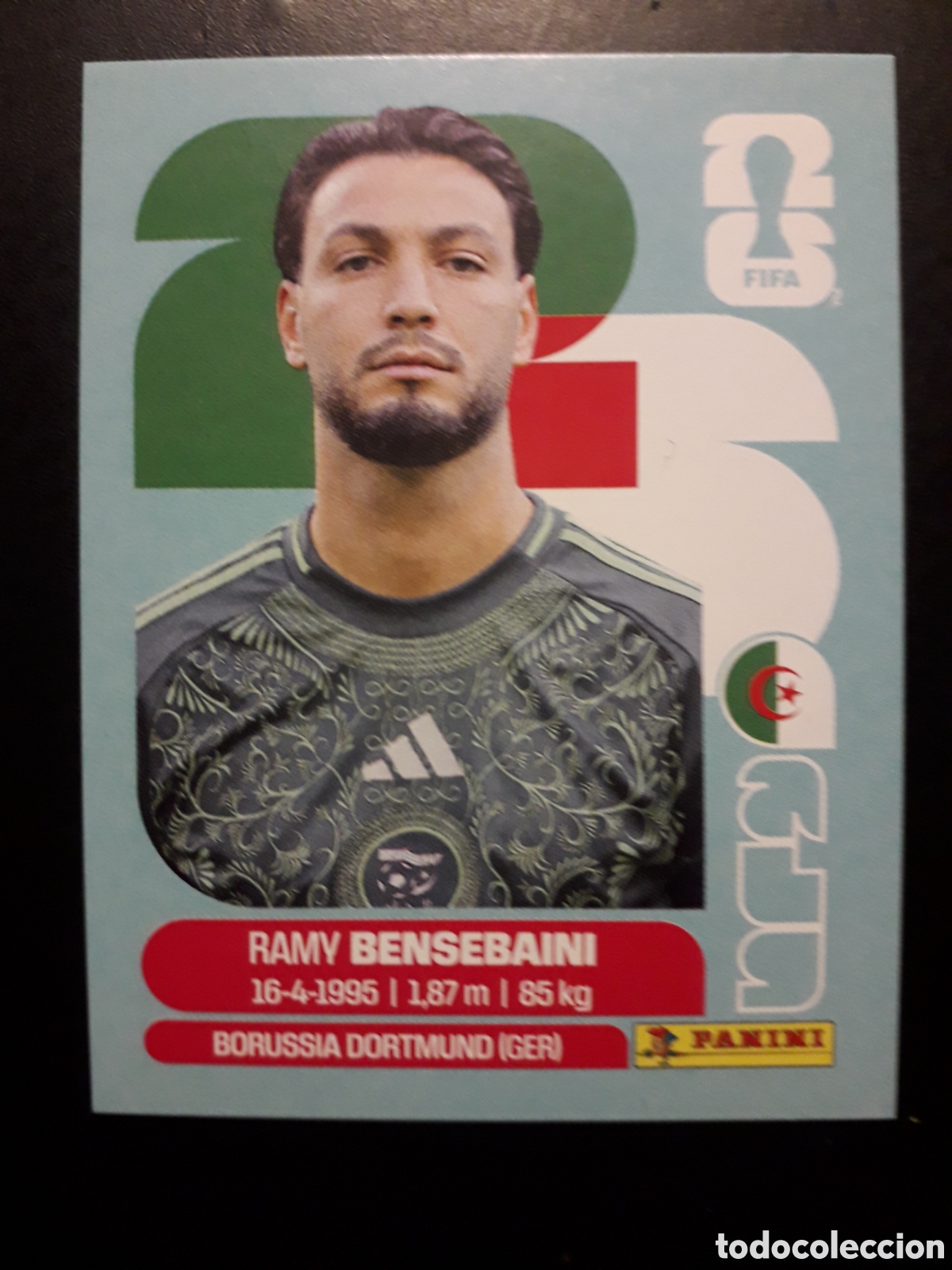 Cromos de F&uacute;tbol: BENSEBAINI ARGELIA ALG 3 MUNDIAL F&Uacute;TBOL 2026 FIFA WORLD CUP PANINI SIN PEGAR PEDIDO M&Iacute;NIMO 3&euro;.