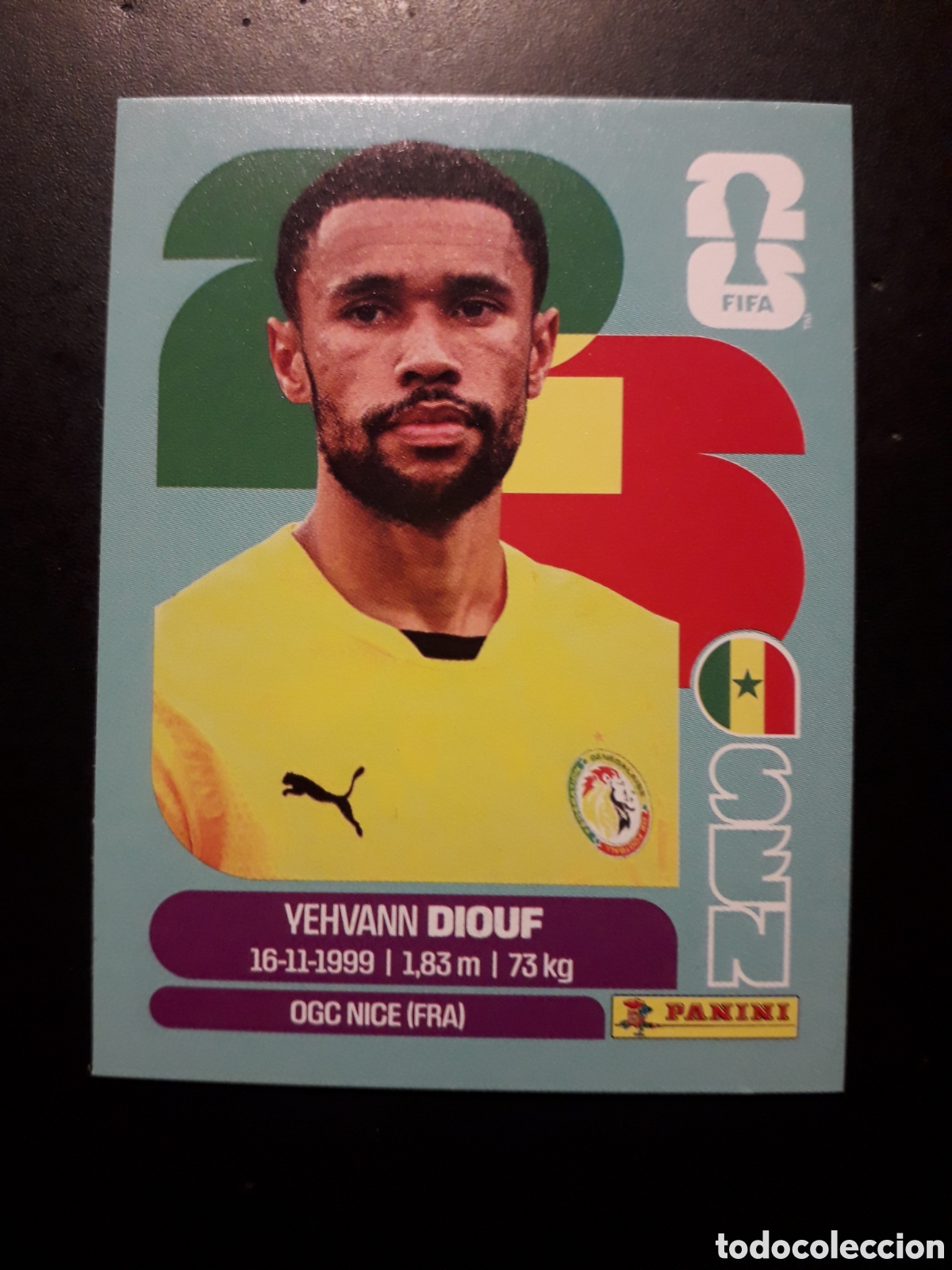 Cartes &agrave; collectionner de Football: YEHVANN DIOUF SENEGAL SEN 3 MUNDIAL F&Uacute;TBOL 2026 FIFA WORLD CUP PANINI SIN PEGAR PEDIDO M&Iacute;NIMO 3&euro;