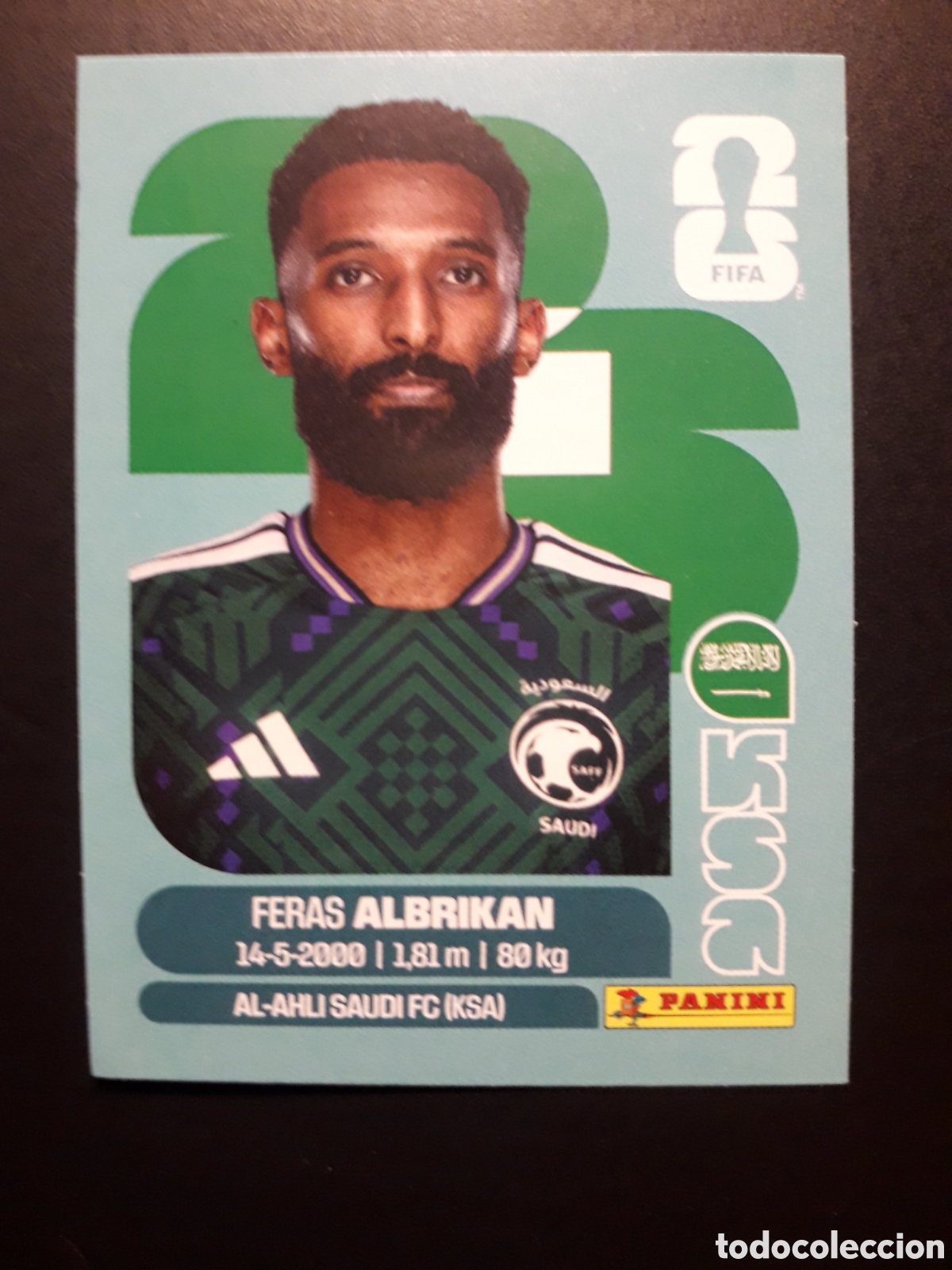 Cromos de F&uacute;tbol: ALBRIKAN ARABIA SAUD&Iacute; KSA 18 MUNDIAL F&Uacute;TBOL 2026 FIFA WORLD CUP PANINI SIN PEGAR PEDIDO M&Iacute;NIMO 3&euro;