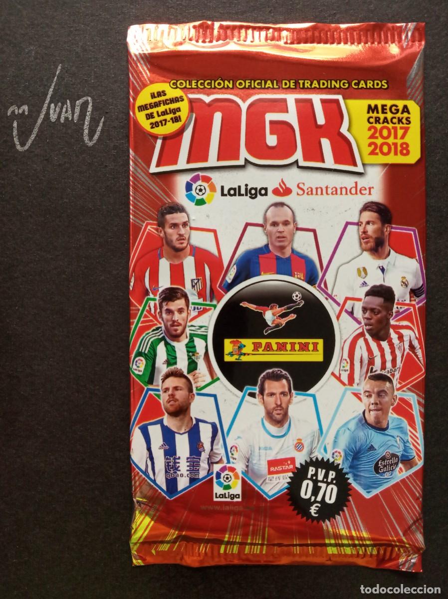 Cromos de F&uacute;tbol: SOBRE SIN ABRIR MEGACRACKS ⚽ PANINI &reg; 2017 2018 MGK 17 18 MEGA CRACKS MESSI BARCELONA ? REAL MADRID