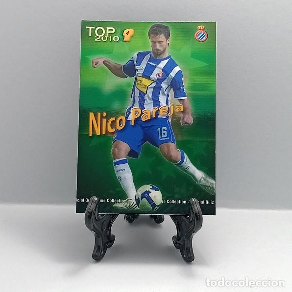 Cromos de F&uacute;tbol: 563 NICO PAREJA RCD ESPANYOL FICHA QUIZ GAME COLLECTION MUNDICROMO 2009 2010 TOP 2010 VERDE LISO