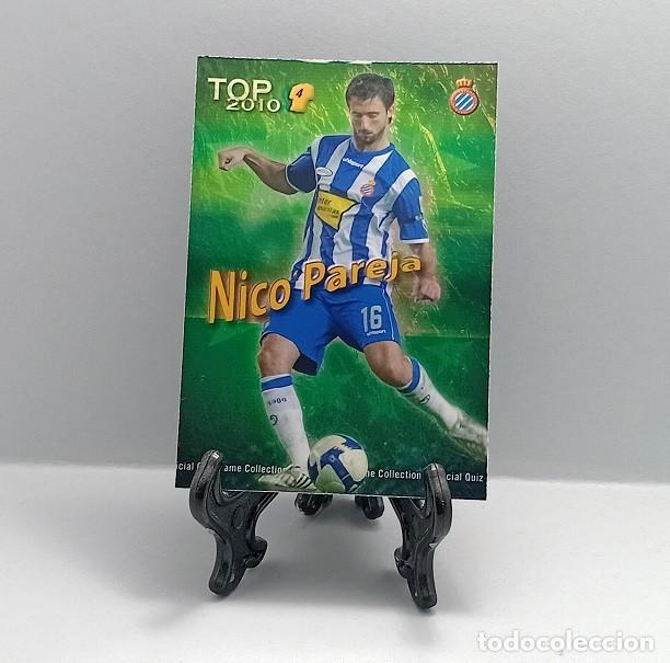 Cromos de F&uacute;tbol: 563 NICO PAREJA RCD ESPANYOL QUIZ GAME COLLECTION MUNDICROMO 2009 2010 TOP 2010 VERDE JASPEADO