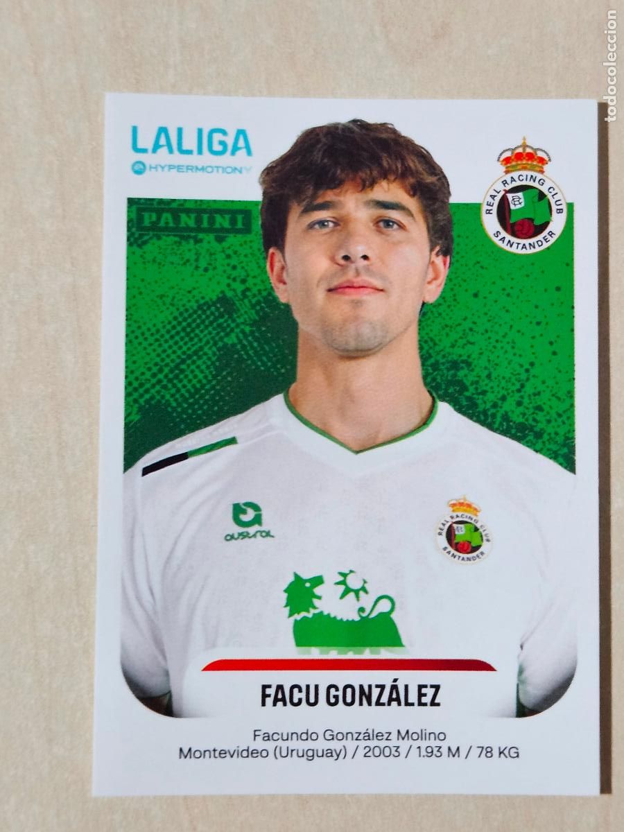 Cromos de F&uacute;tbol: N&ordm; 332 FACU GONZALEZ RACING DE SANTANDER - CROMO - LIGA HYPERMOTION 2025 2026 SEGUNDA DIVISION 25 26