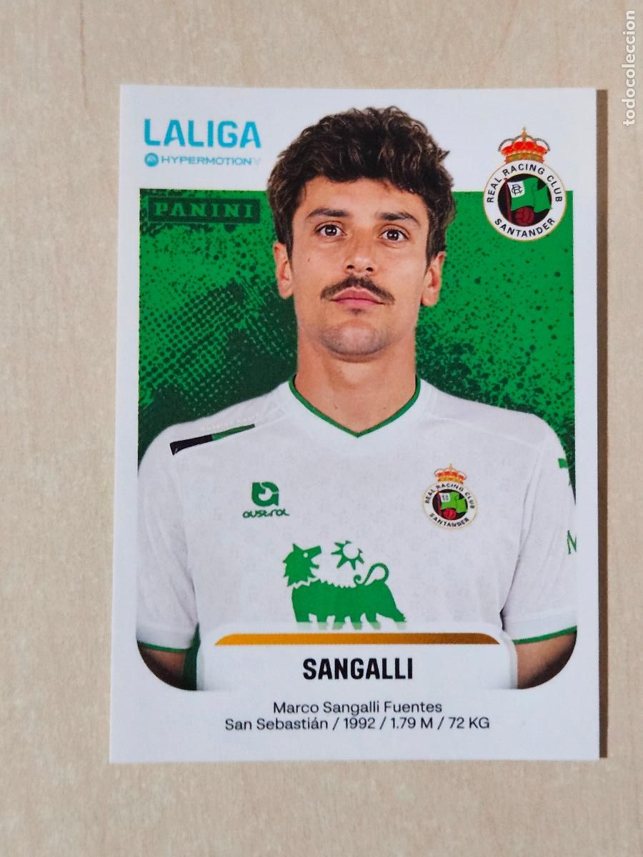 Cromos de F&uacute;tbol: N&ordm; 338 SANGALLI - RACING DE SANTANDER - CROMO - LIGA HYPERMOTION 2025 2026 SEGUNDA DIVISION 25 26