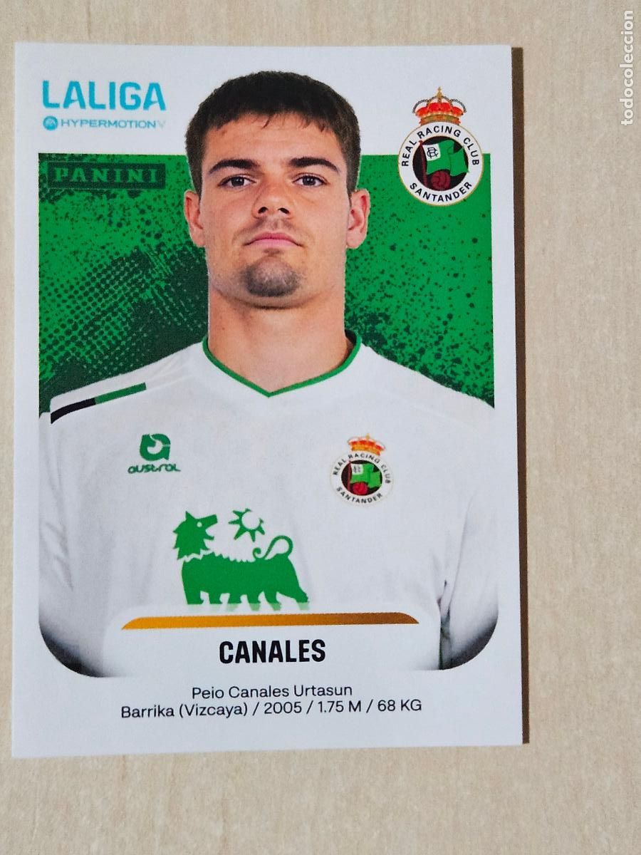 Cromos de F&uacute;tbol: N&ordm; 337B CANALES - RACING DE SANTANDER - CROMO - LIGA HYPERMOTION 2025 2026 SEGUNDA DIVISION 25 26