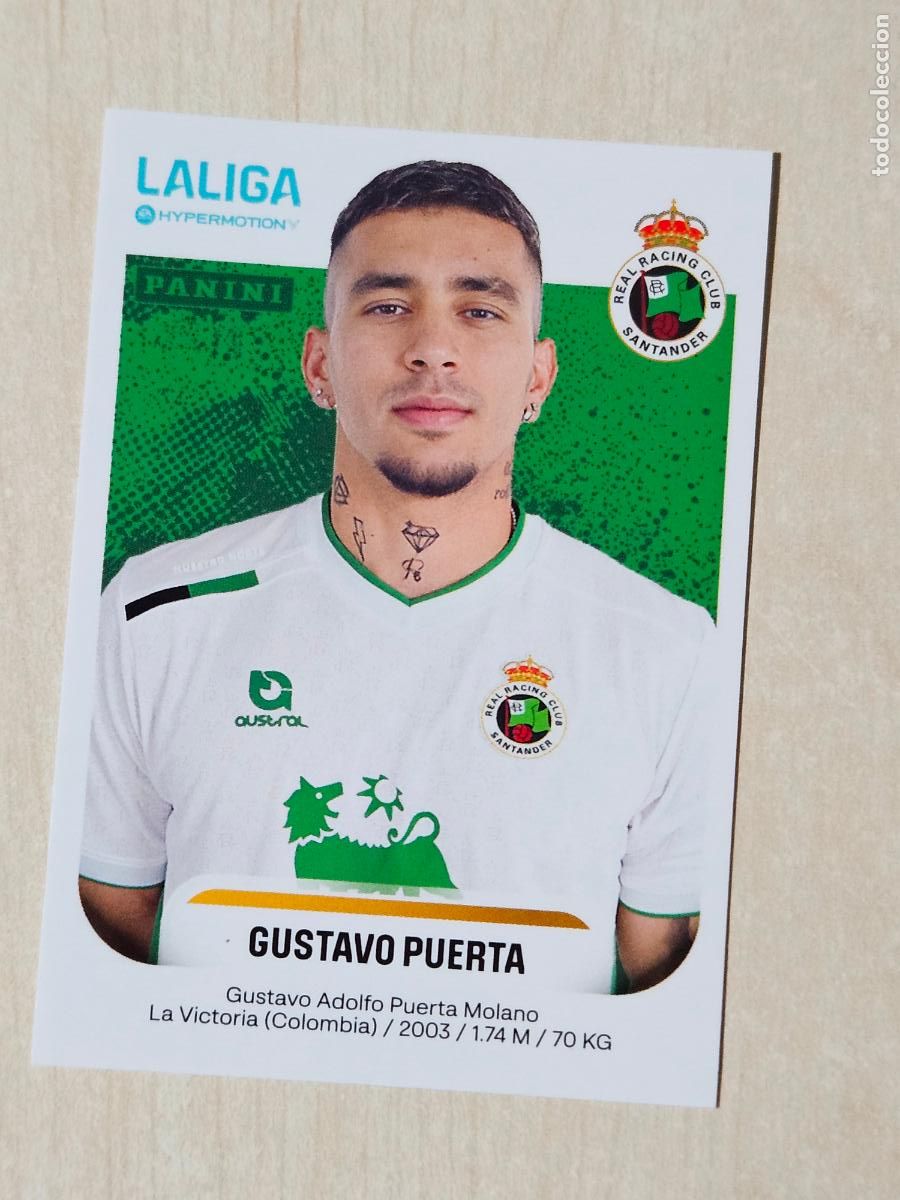 Cromos de F&uacute;tbol: N&ordm; 336 GUSTAVO - RACING DE SANTANDER - CROMO - LIGA HYPERMOTION 2025 2026 SEGUNDA DIVISION 25 26