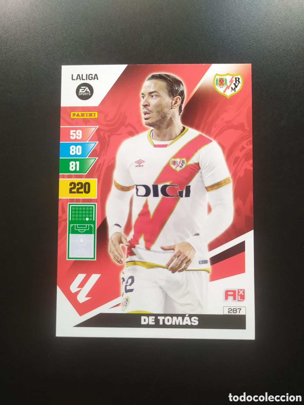 Cromos de F&uacute;tbol: Adrenalyn 2023 2024 23 24 panini De Tom&aacute;s n&deg; 287 Rayo Vallecano