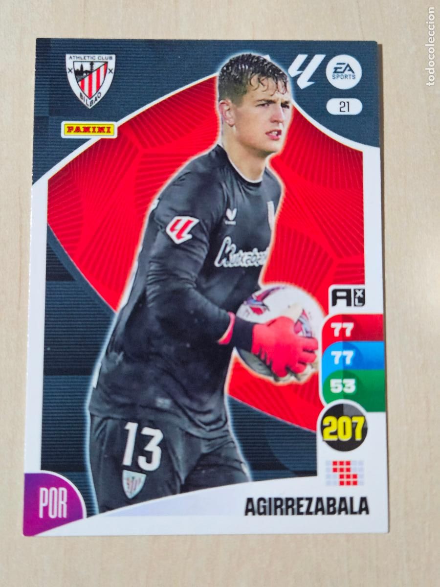Cromos de F&uacute;tbol: FICHA N&ordm; 21 AGIRREZABALA - ADRENALYN 24 25 - PANINI 2024 - 25 - CROMO - ATHLETIC DE BILBAO