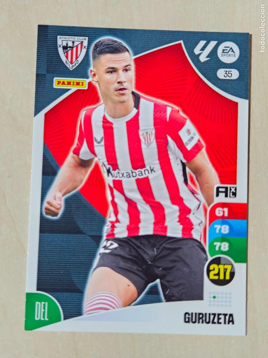 Cromos de F&uacute;tbol: FICHA N&ordm; 35 GURUZETA - ADRENALYN 24 25 - PANINI 2024 - 25 - CROMO - ATHLETIC DE BILBAO