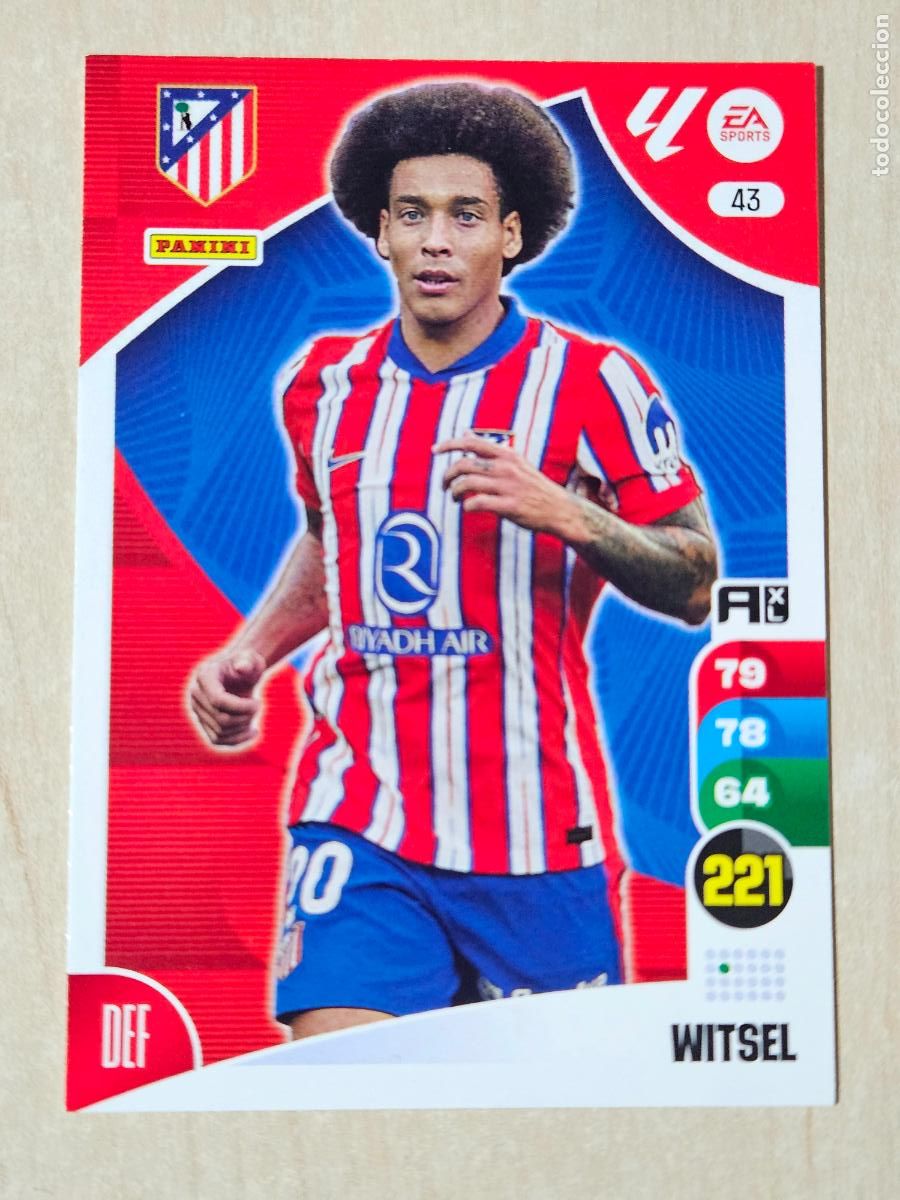 Cromos de F&uacute;tbol: FICHA N&ordm; 43 WITSEL - ADRENALYN 24 25 - PANINI 2024 - 25 - CROMO - ATLETICO DE MADRID